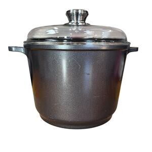 BergHOFF Alu-Guss Cast Aluminum 10" Nonstick Stockpot Glass Lid Easy Drain